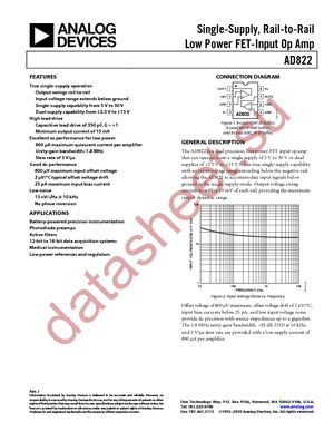 AD822ARMZ-R2 datasheet  